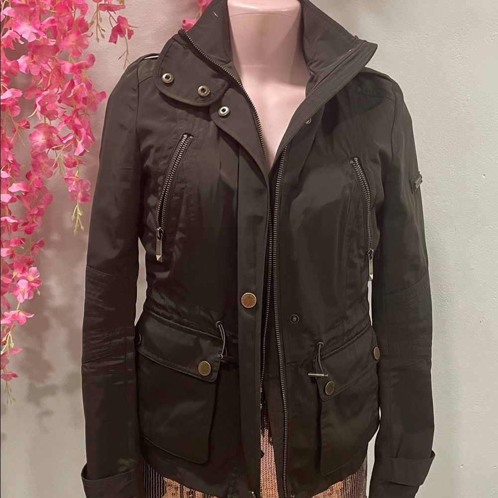 BCBGMaxAzria Dark Green Utility Jacket